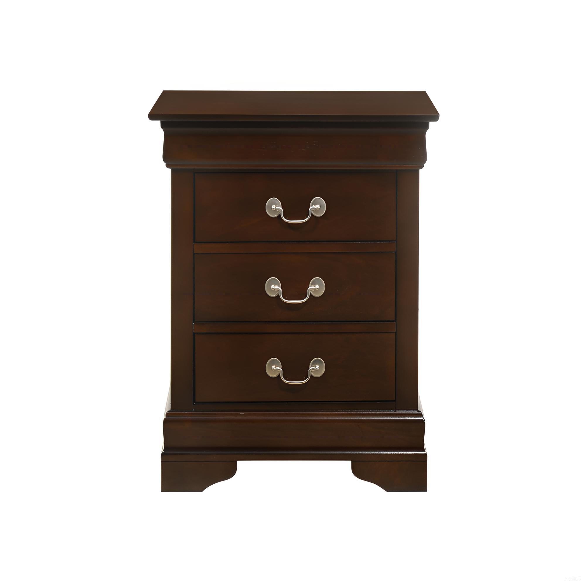 Glory Furniture Louis Phillipe G3125-3N 3 Drawer Nightstand with Traditional Style and Metal Hardware in Cappuccino