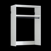Devi White Wall Mounted Wood Closet System with Modular Versatility and Clean Finish