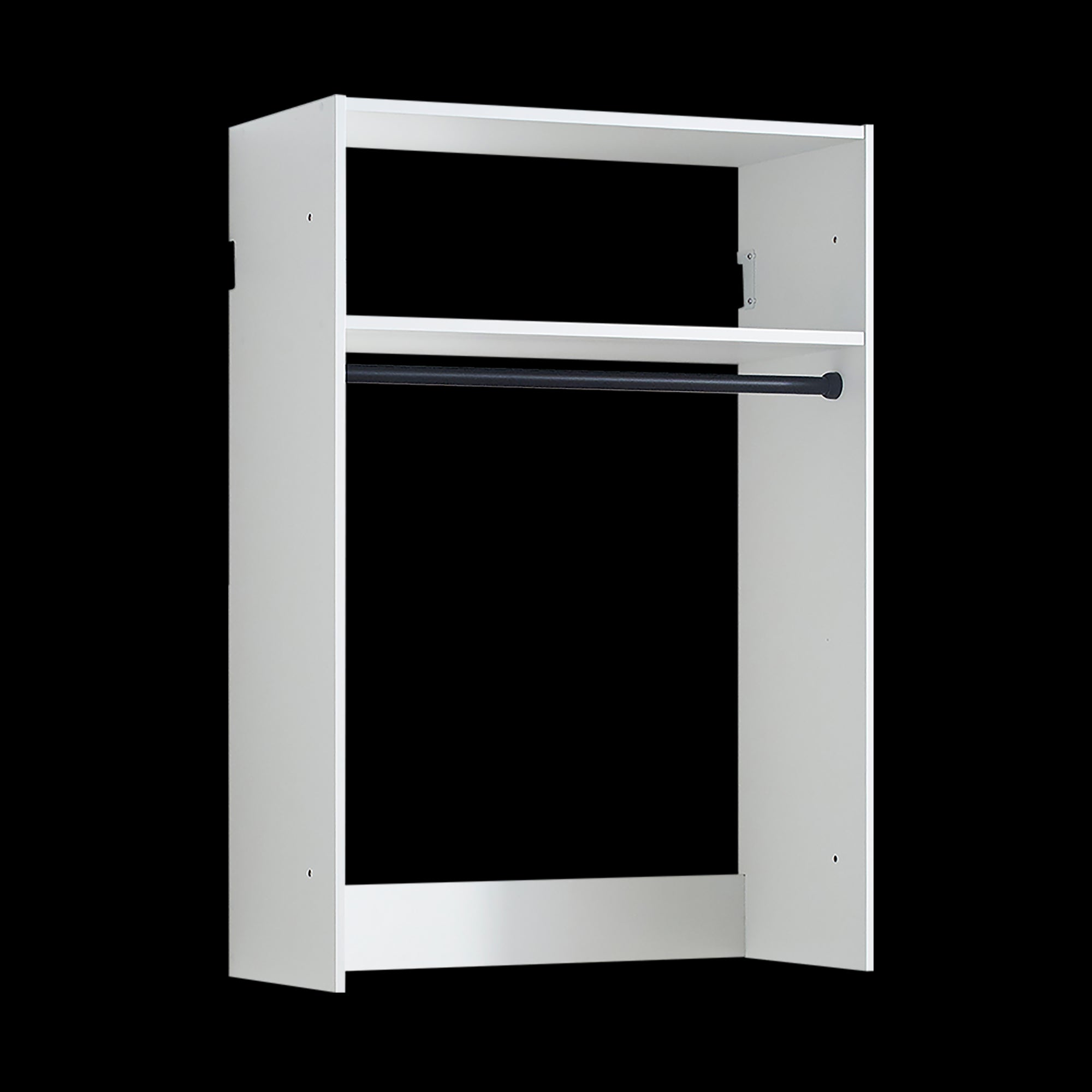 Devi White Wall Mounted Wood Closet System with Modular Versatility and Clean Finish