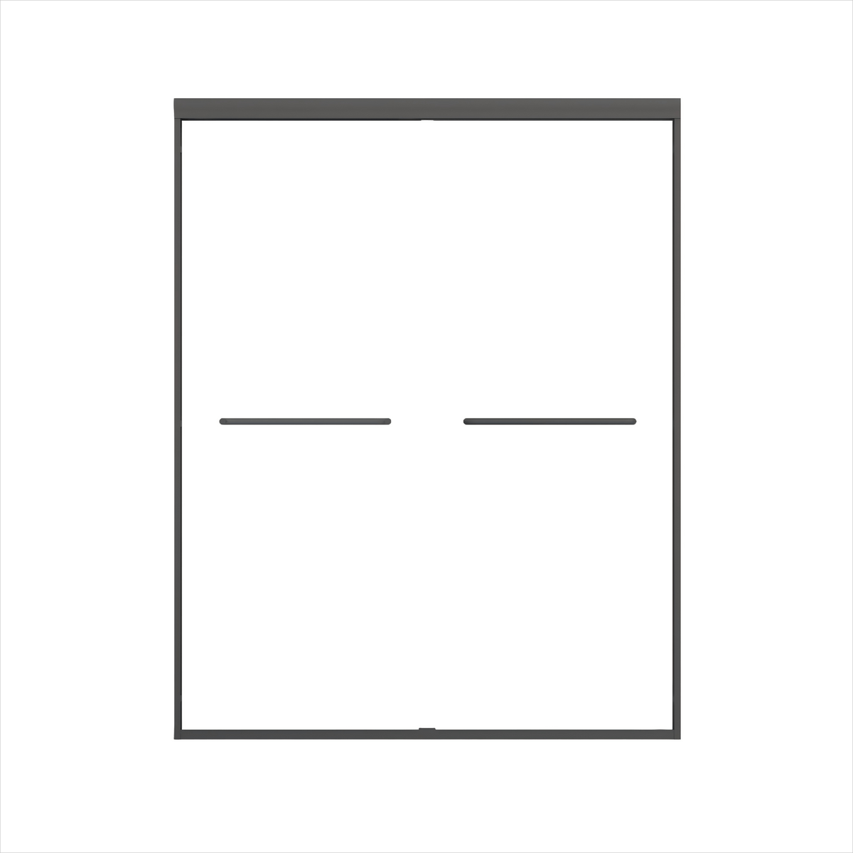 BATHIN 56' - 60' W x 72' H Double Sliding Shower Door, Semi-frameless Bypass Bathroom Sliding Door with 1/4' (6mm) Tempered Glass for Walk-in Shower, Matte Black 24D03-60MBX