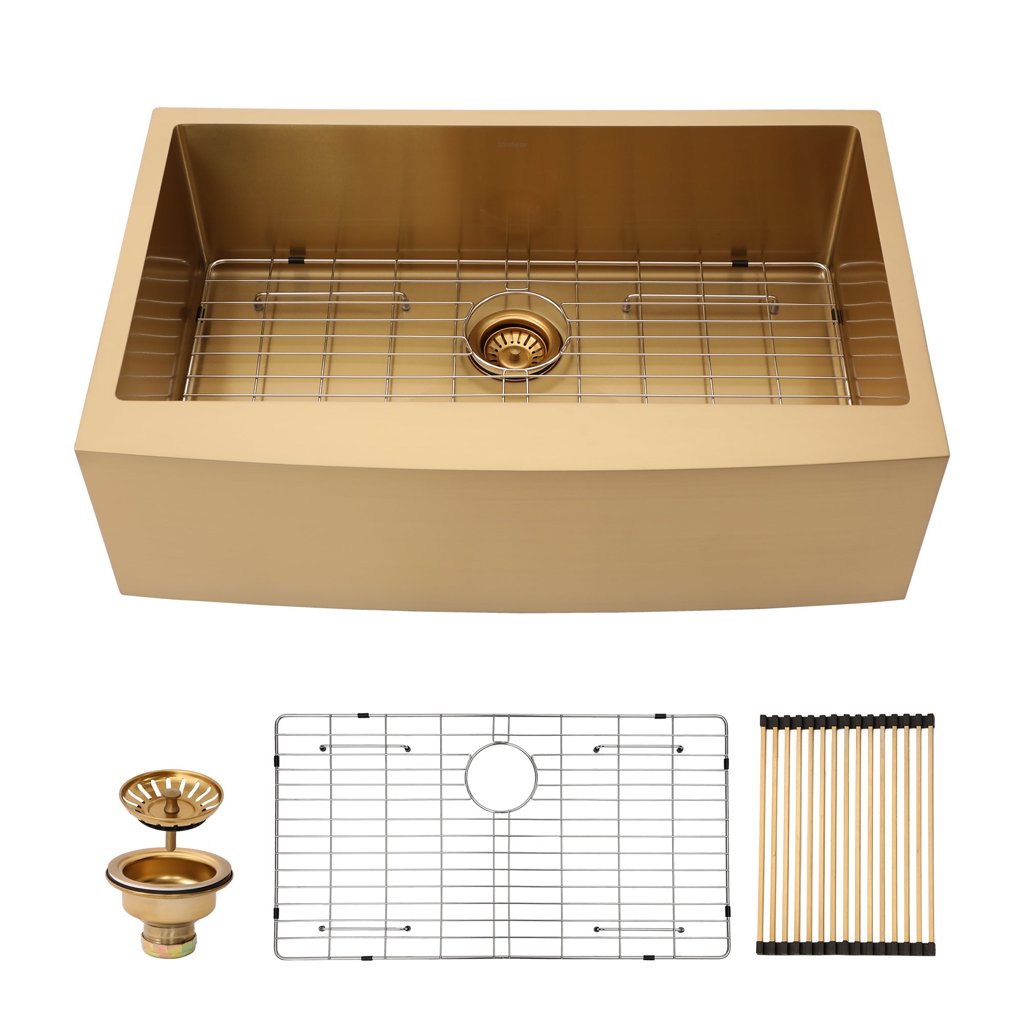 Gold Farmhouse Sink 30 Inch Kitchen Sink Stainless Steel 16 Gauge Apron Front