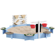Wooden Sandbox for 3-7 Years, 85' x 85' x 25', Blue