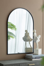 24' x 36' Black Arched Mirror with Metal Frame, Wall Mirror for Living Room Bedroom Entryway