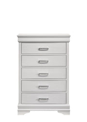 Modern 5 Drawers Chest made with Wood in White