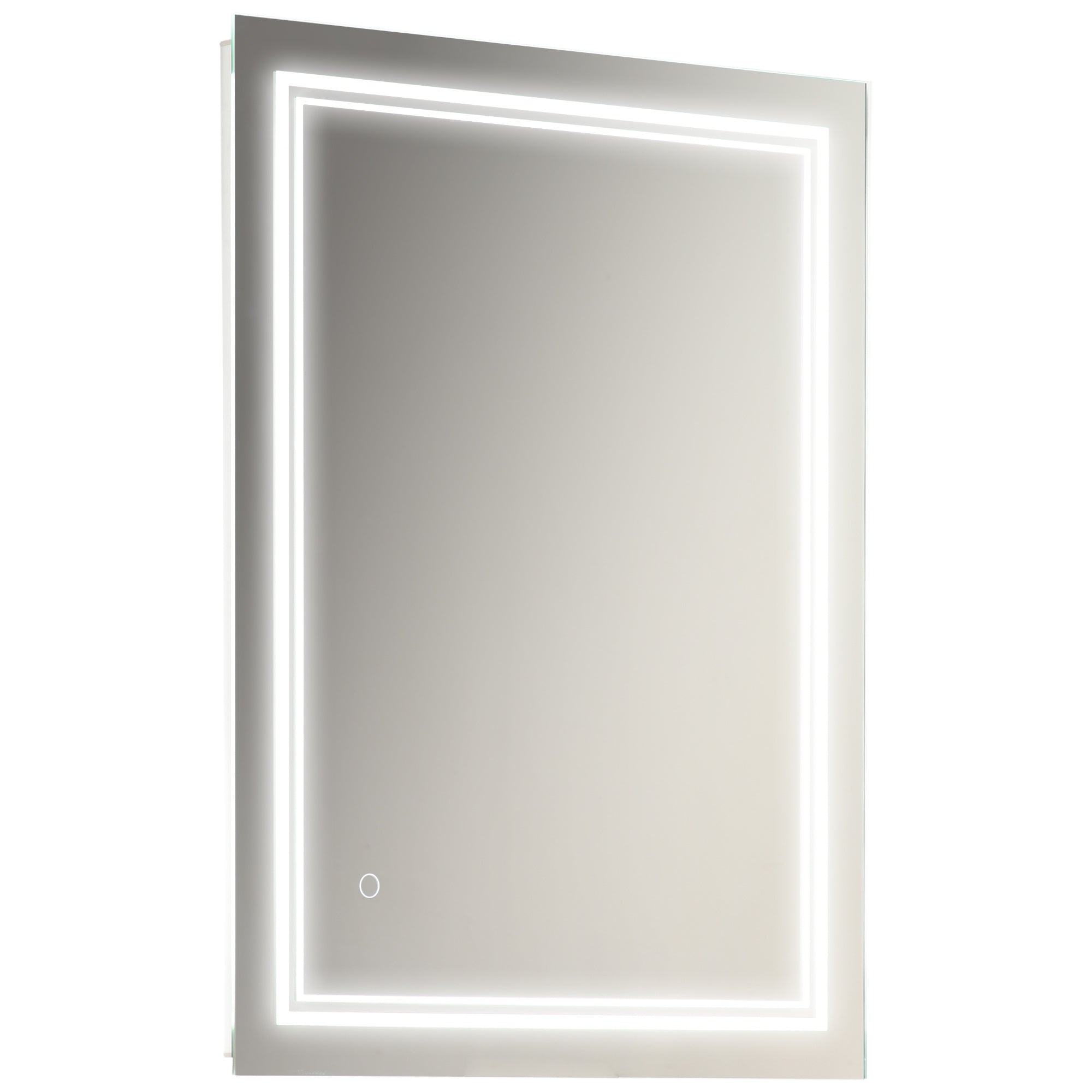 kleankin 32' x 24' LED Bathroom Mirror, Lighted Vanity Mirror, Wall Mounted with Smart Touch Button, Horizontally and Vertically, Waterproof, Plug-in, Silver