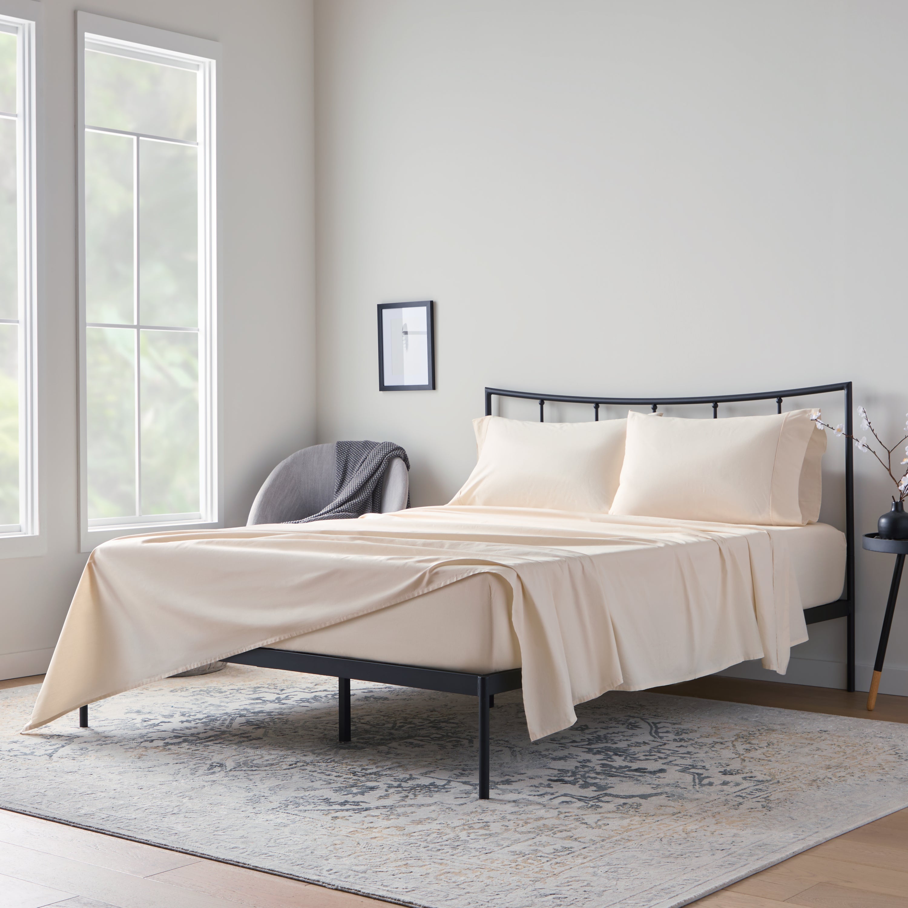 Weekender 200 TC Cotton Sheet Set, Twin, Cream