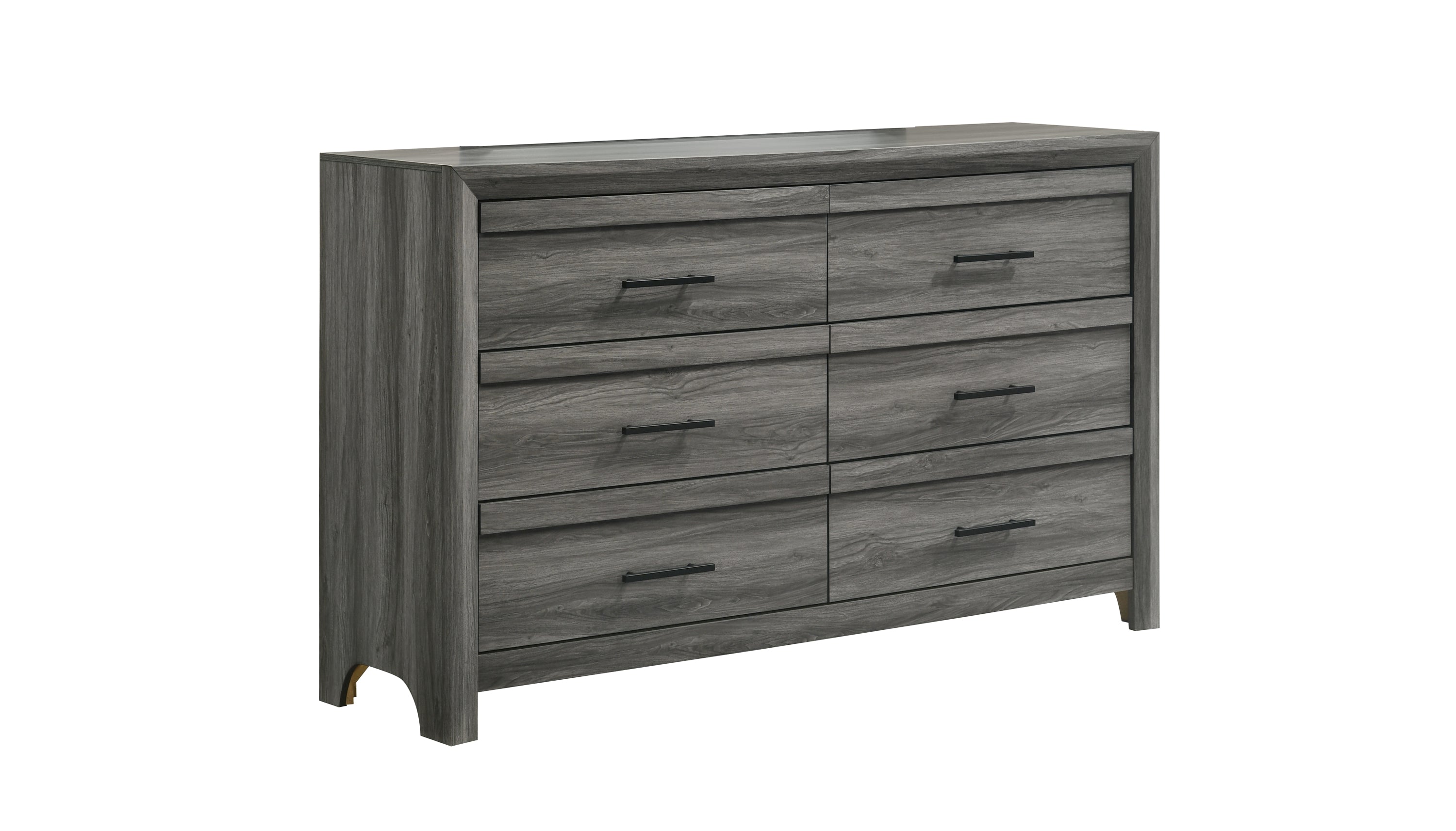 Denver Modern Style 6- Drawer Dresser Made with Wood in Gray (INCLUDES ONLY DRESSER) same as B009P272307 (CA inventory)