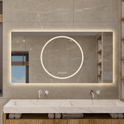 48*24 inch Bathroom Mirror with Led Lights , Anti-Fog Lighted Vanity Mirrors for Wall Mounted, 3 Colors and 6 level Dimmable, Horizontal