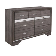 Ryder Sparkle Modern Grey Dresser with Jewelry Drawer and 9 Spacious Drawers in Solid Wood and MDF