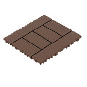 H Style 12 Inch Balcony Deck Tiles DIY Interlocking Floor Tiles Red Brown Polypropylene