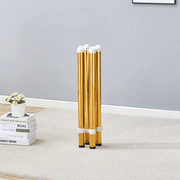 Simple Golden Stainless Steel Folding Table Frame - Multifunctional, Space-Saving.Folding Table Frame,Golden Stainless Steel Material,Only Table Leg.5.5*5.5*28.7~26.3*26.3*28.7 Inch.