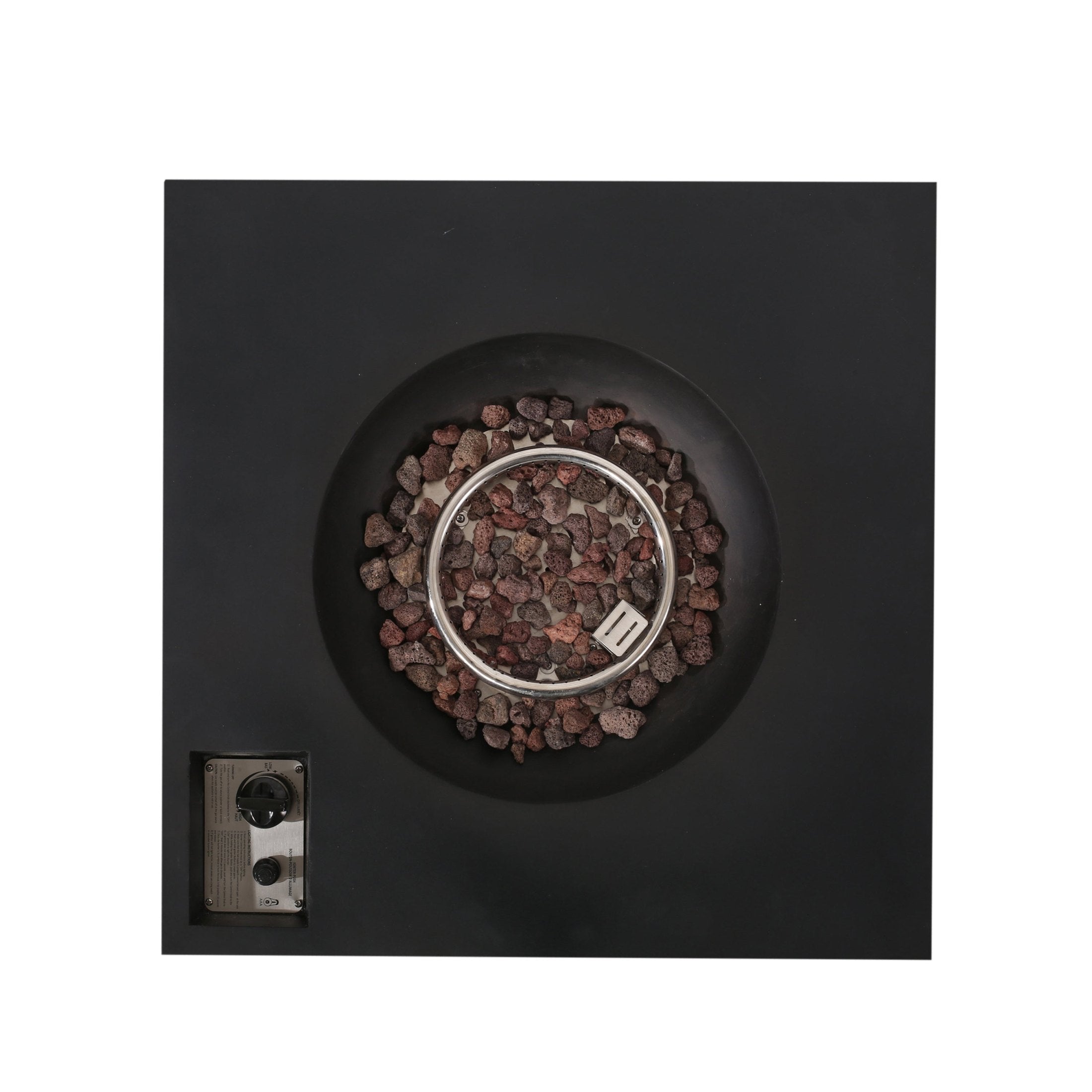 RODEO SQUARE MGO FIRE PIT TOP 40,000BTU TANK INSIDE