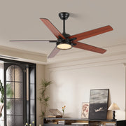 52in Ceiling Fans with Lights, Black Modern Ceiling Fan with Remote, Farmhouse Indoor Ceiling Fan , Bright LED Light.