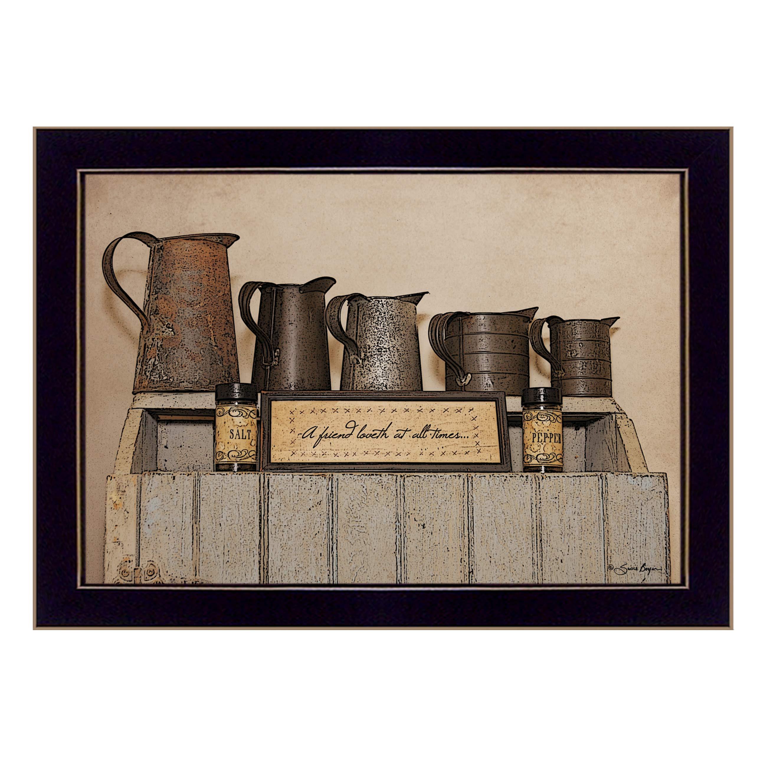 'A Friend Loveth at All Time' By Susie Boyer, Ready to Hang Framed Print, Black Frame