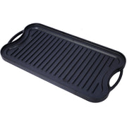 Pre-Seasoned Cast Iron Reversible Rectangular Grill/Griddle, Black, 20inch x 10inch