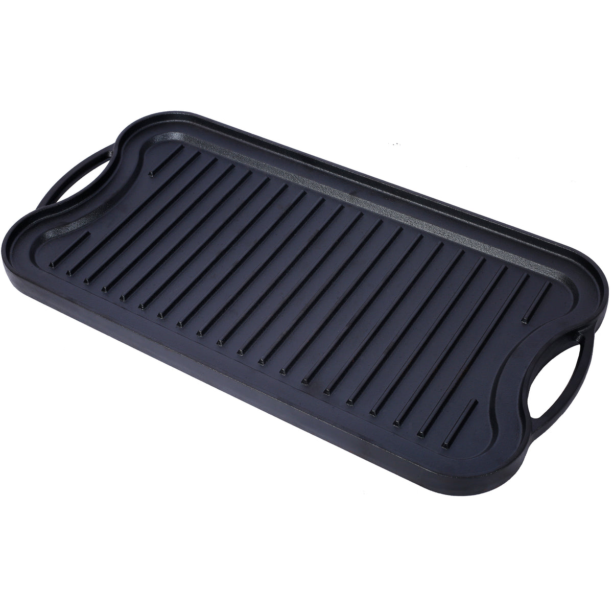 Pre-Seasoned Cast Iron Reversible Rectangular Grill/Griddle, Black, 20inch x 10inch