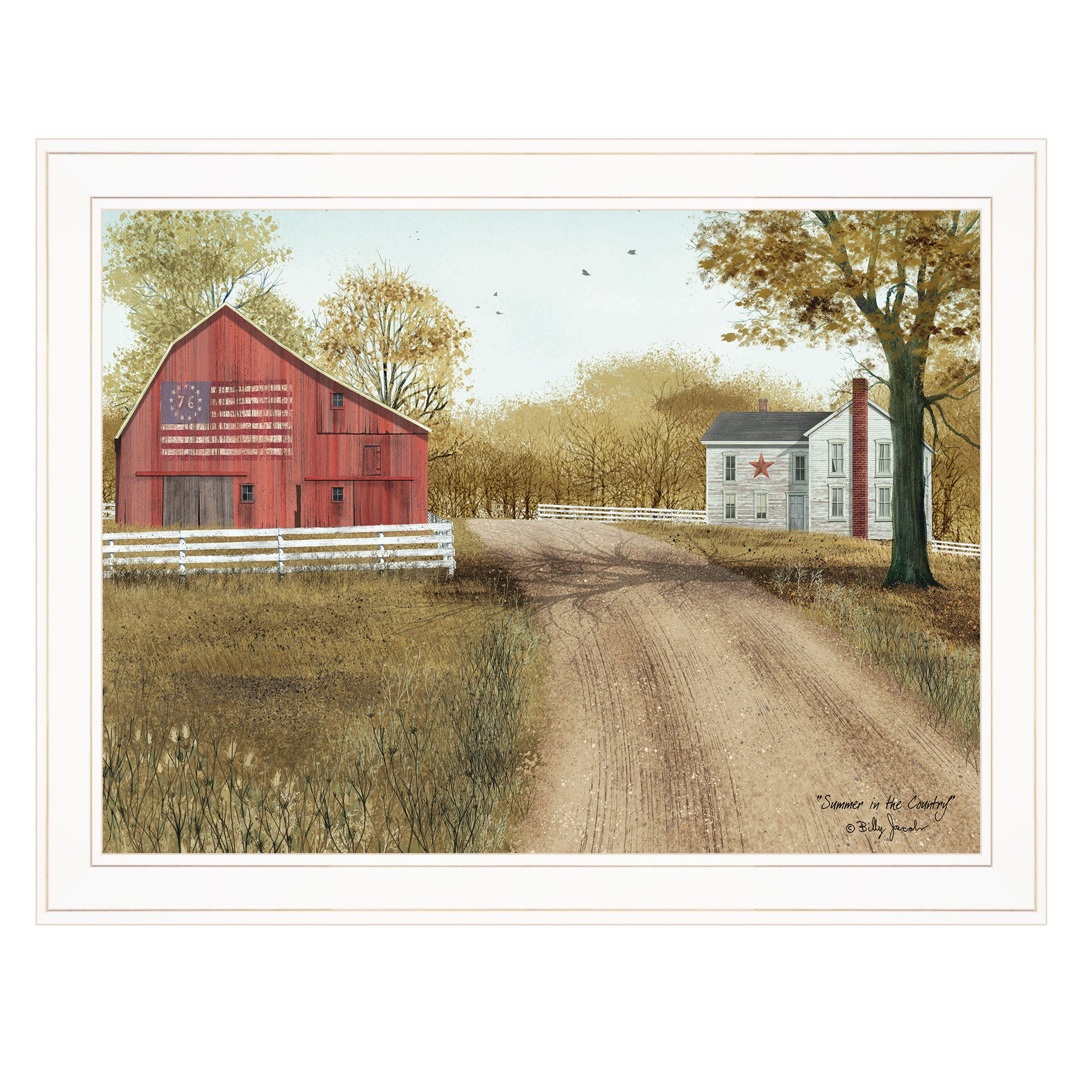 'Summer in the Country' by Billy Jacobs, Ready to Hang Framed Print, White Frame