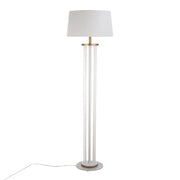 Rope Contemporary Floor Lamp in Natural Wood, White Metal, and White Rope Accent by LumiSource