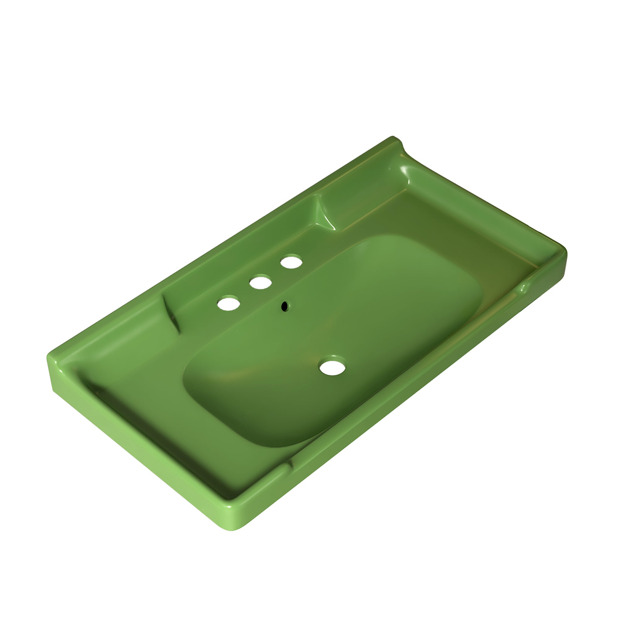 VICI 36' Bathroom Ceramic Basin with 3 pre-drilled hole, NO Cabinet and Faucet, Green
