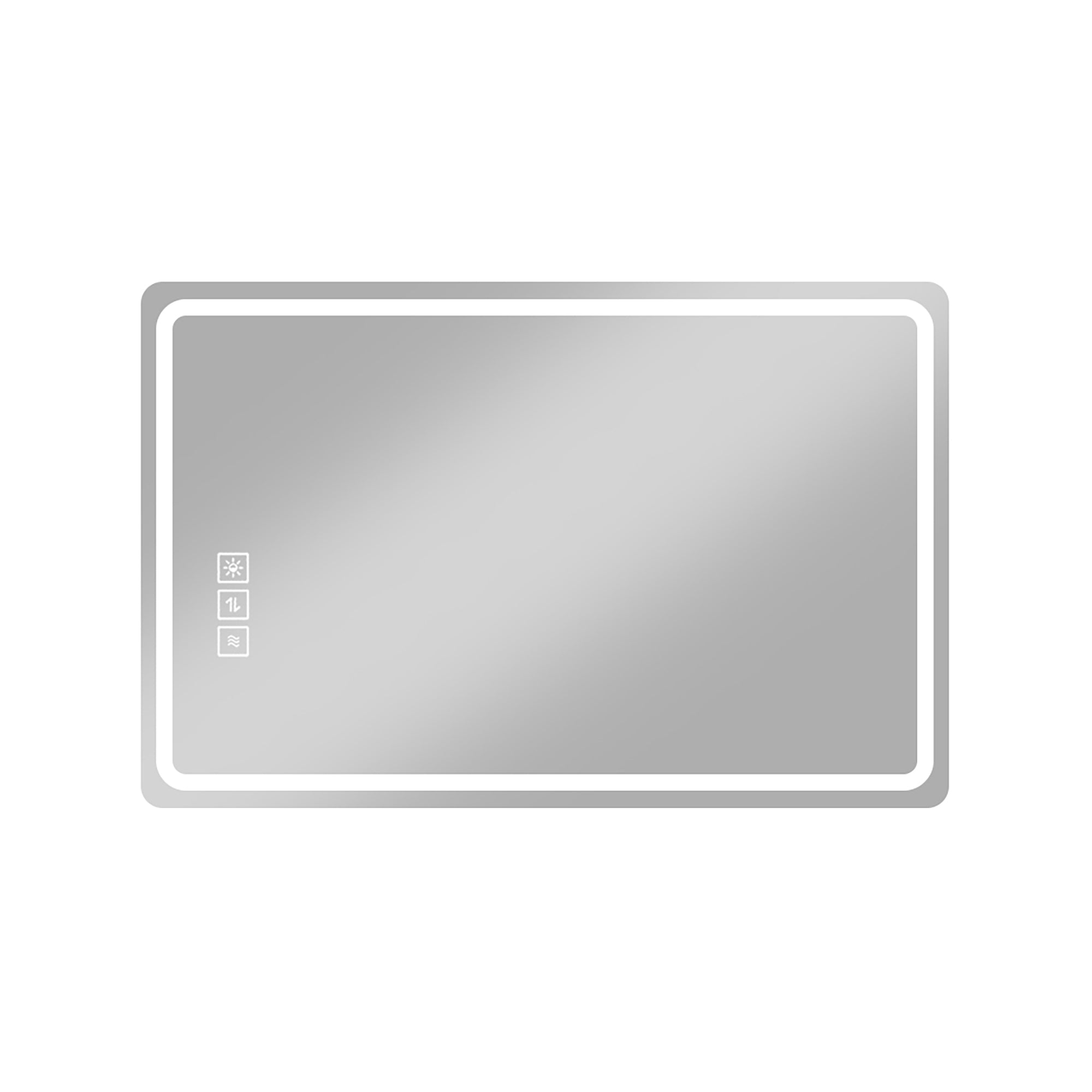 Modern Bathroom Mirror with LED Lights, Anti-Fog, 3 Colors, 5-Level Dimmable, Horizontal/Vertical Mounting, Glass, 48x32 inches