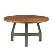 Lancaster Round Dining/Gathering Table with Adjustable Height in Amber and Graphite Wood Finish
