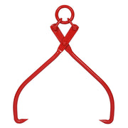 Red Carbon Steel Skidding Tongs with Ring for Secure Log Handling, 16-Inch Opening