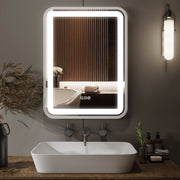 Bathroom Vanity Mirror with Light for Wall Smart LED 36×28 Frame Makeup Mirror for Over Sink Dimmable 3 Colors Temperature Anti-Fog Memory Function Vertical & Horizontal