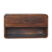 Solid Wood Large Chestnut Curve Floating Bedside