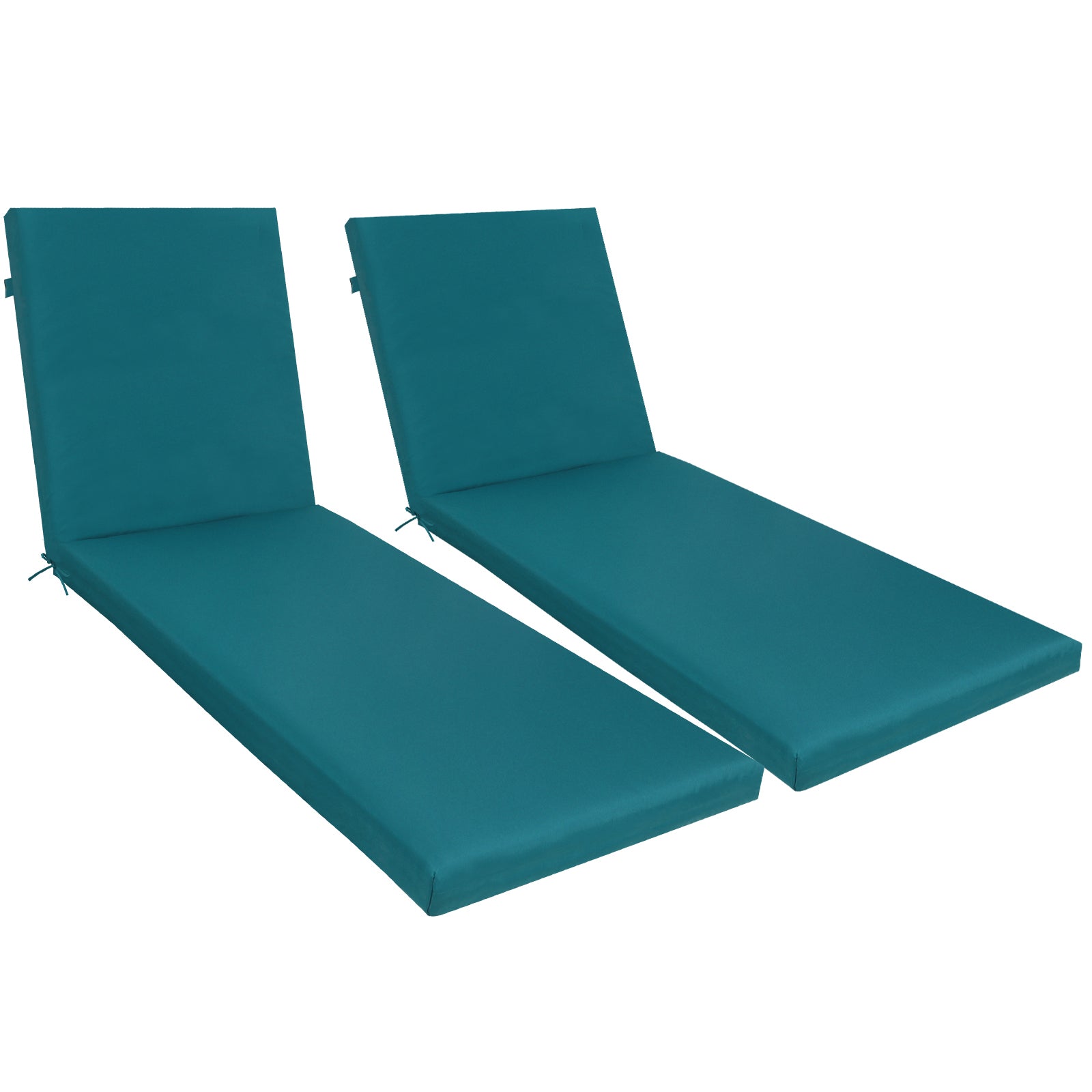 2-Piece Outdoor Chaise Lounge Cushion Set, Replacement Cushions for Patio Furniture, Smoke Blue
