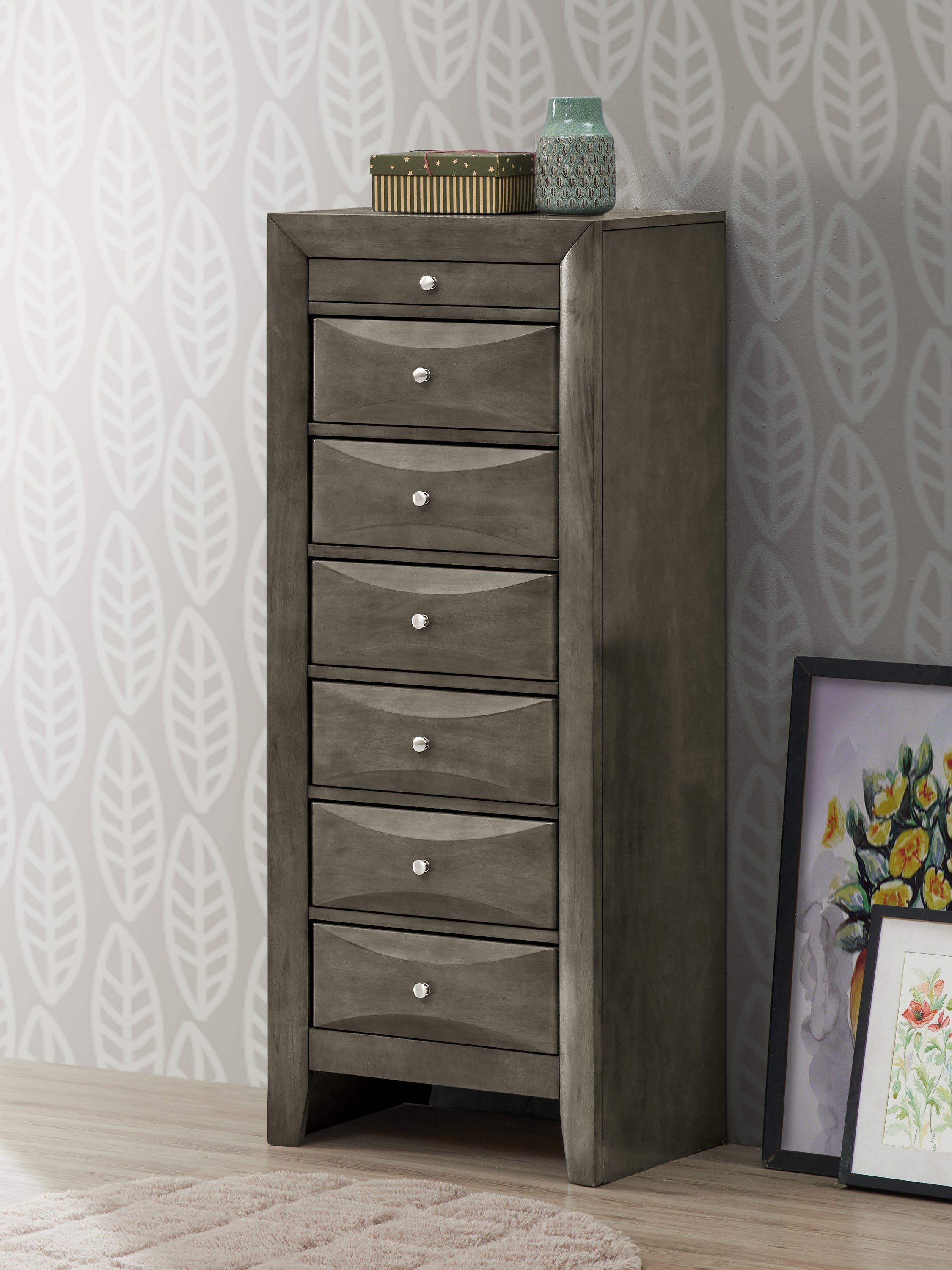Marilla G1505-LC 7 Drawer Lingerie Chest , Gray