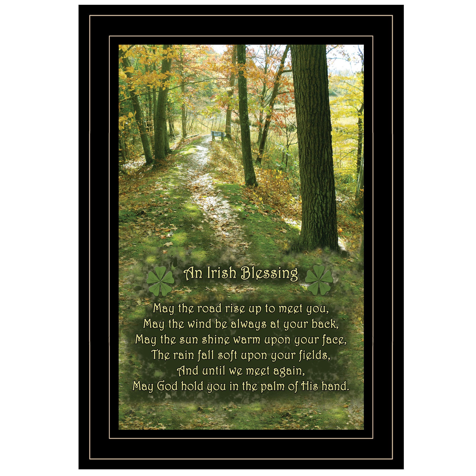 'Irish Blessing' By Trendy Decor 4U, Ready to Hang Framed Print, Black Frame