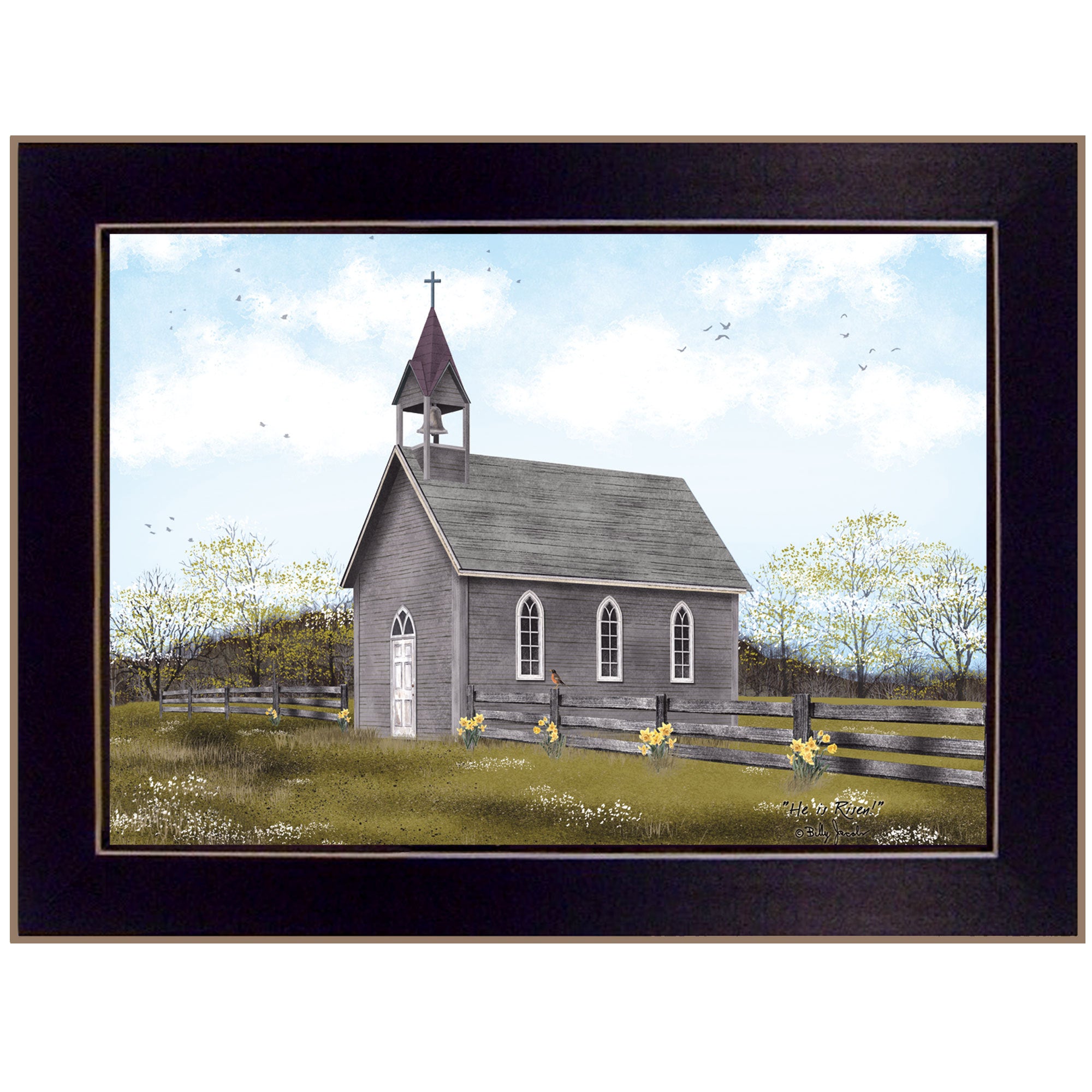 'He is Risen' by Billy Jacobs, Ready to Hang Framed Print, Black Frame