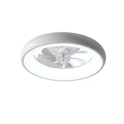 19' Matte White Bedroom Fan Light with Remote Control, Dimmable, 7 Blades, Reversible DC Motor, with LED Light