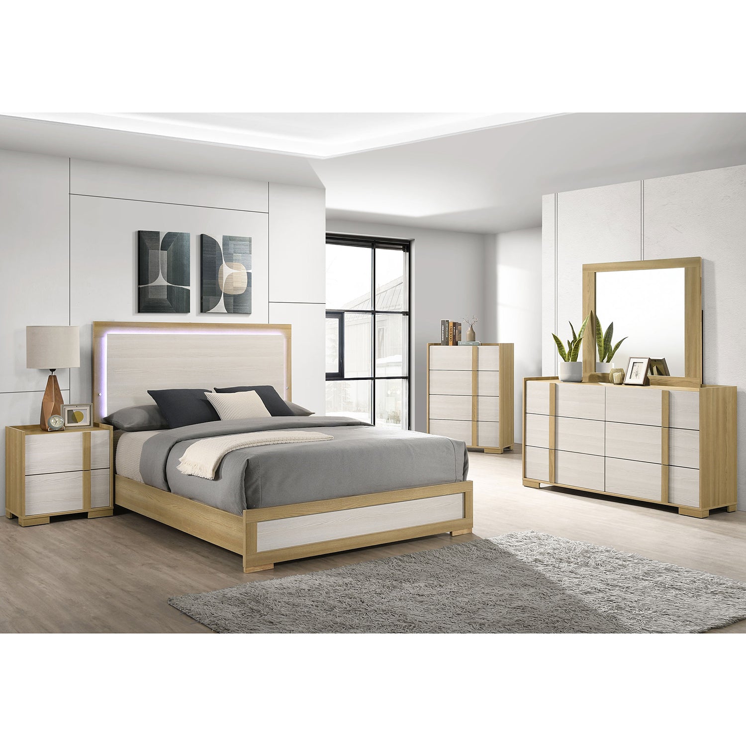 Lincoln Natural 5-piece Queen Bedroom Set
