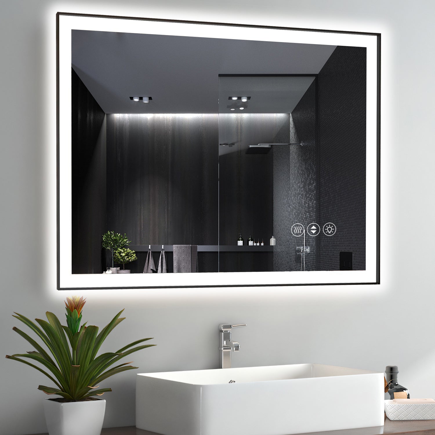 40x30 Inch Frameless LED Bathroom Mirror,Smart Mirror