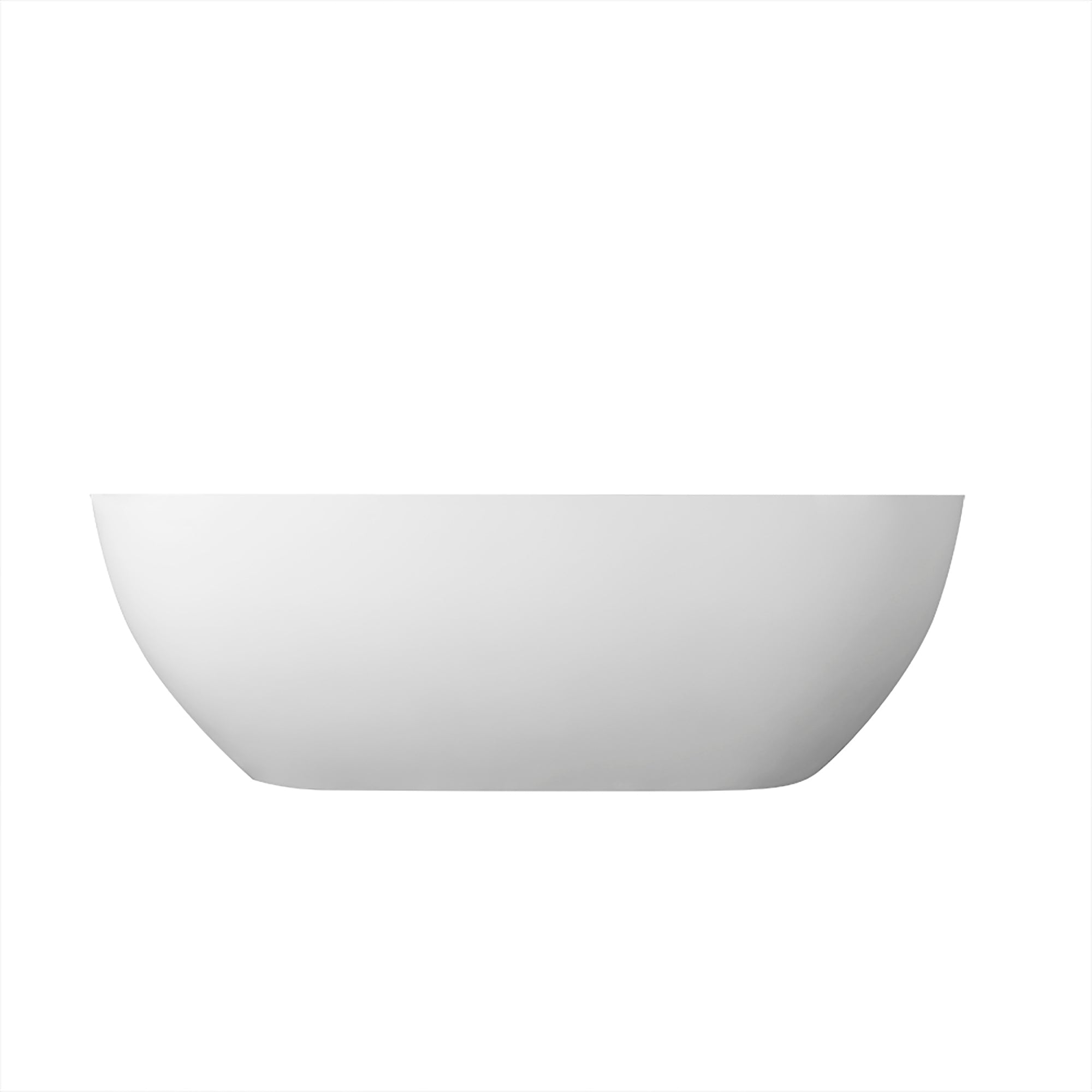 69 Inch Solid Surface Soaking Bathtub - Deep Soak Freestanding Tub