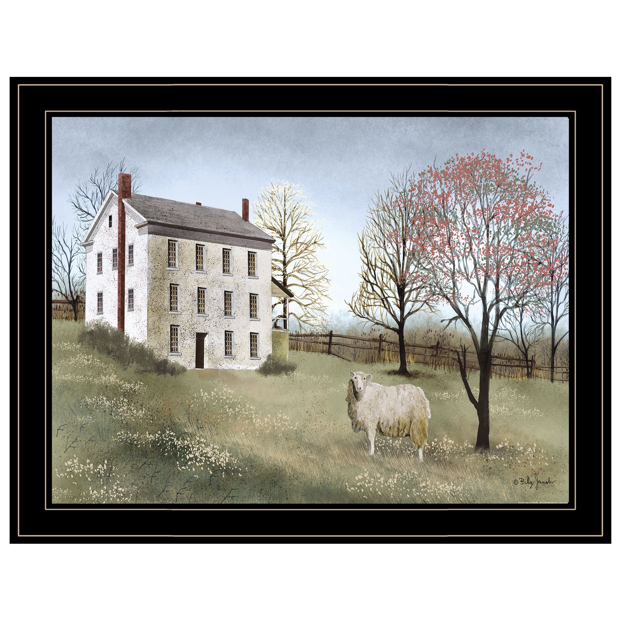 'Spring at White House Farm' by Billy Jacobs, Ready to Hang Framed Print, Black Frame