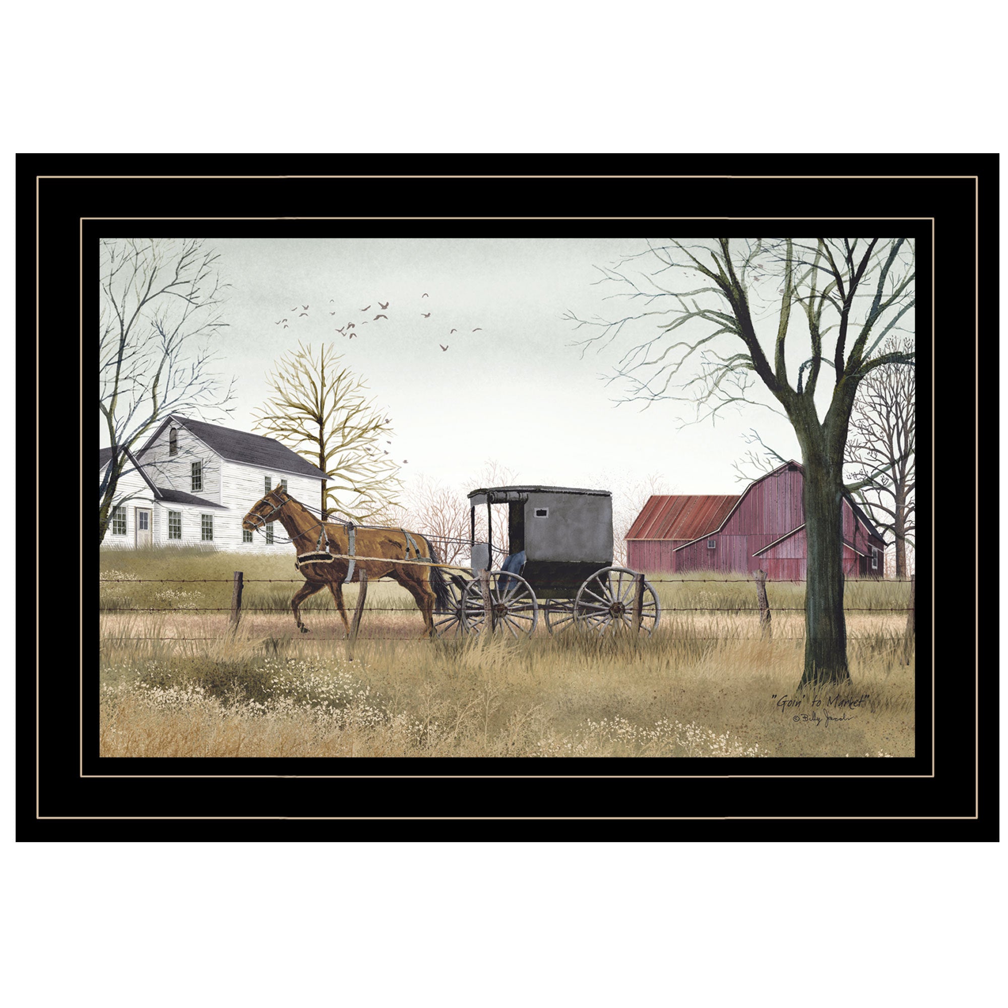 'Goin' to Market' By Billy Jacobs, Ready to Hang Framed Print, Black Frame