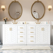 72'' Bathroom Vanity with Ceramic Sink (Separate), Solid Wood Frame Bathroom Storage Cabinet, Freestanding Vanity Set with Drawers& Soft Closing Doors