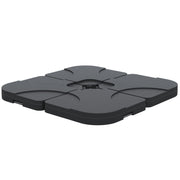 Outsunny 4 Pieces Cantilever Patio Umbrella Base Stand, Outdoor Offset Umbrella Weight Plates, 158 lb Capacity Sand or 60 Liter Capacity Water, Black