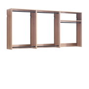 Devi Oak Wall Mounted Wood Closet System with Modular Units and Warm Finish