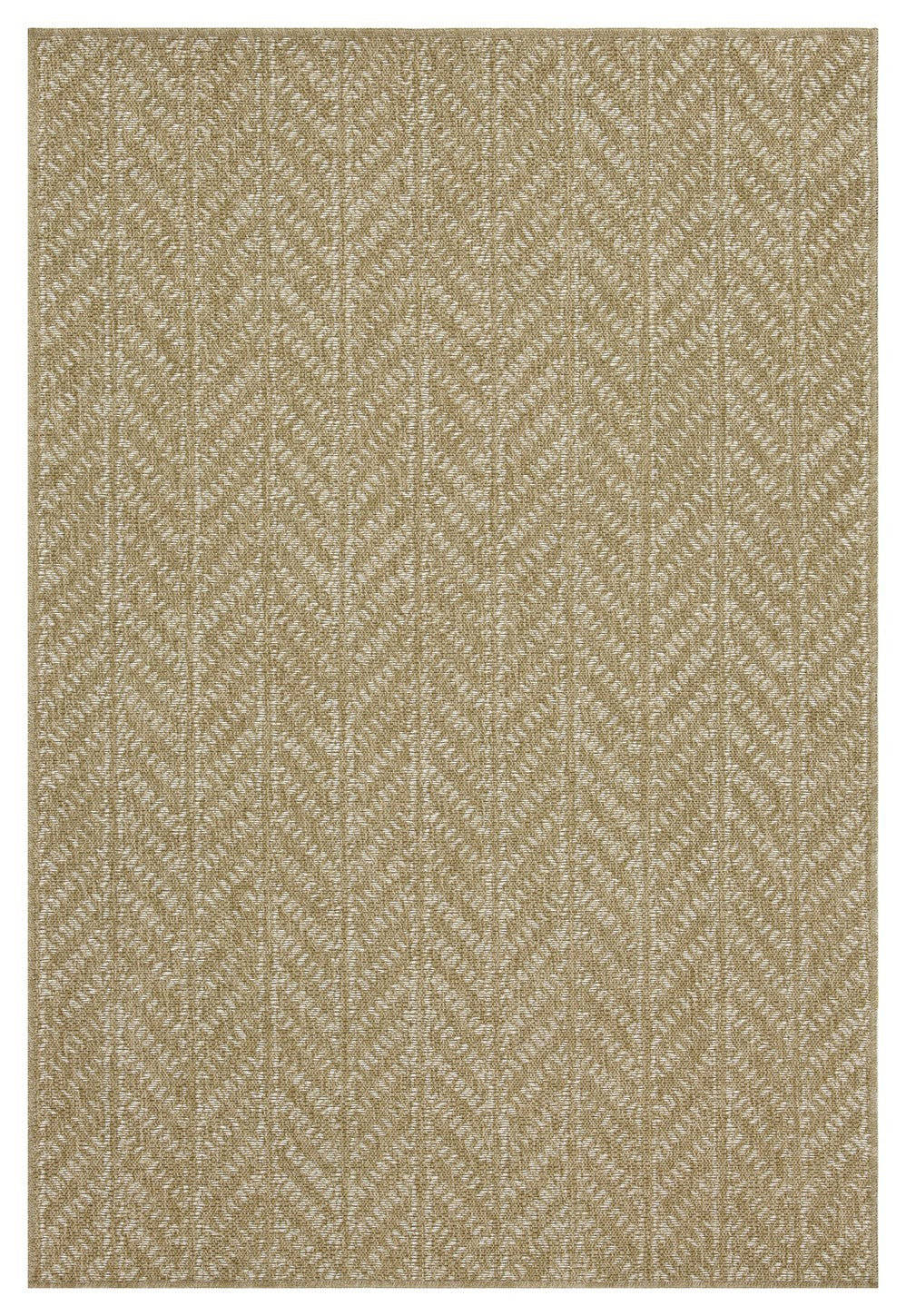 Earth GC_NTL1014 Jute/White 5 ft. 3 in. x 7 ft. 3 in. Indoor/Outdoor Area Rug