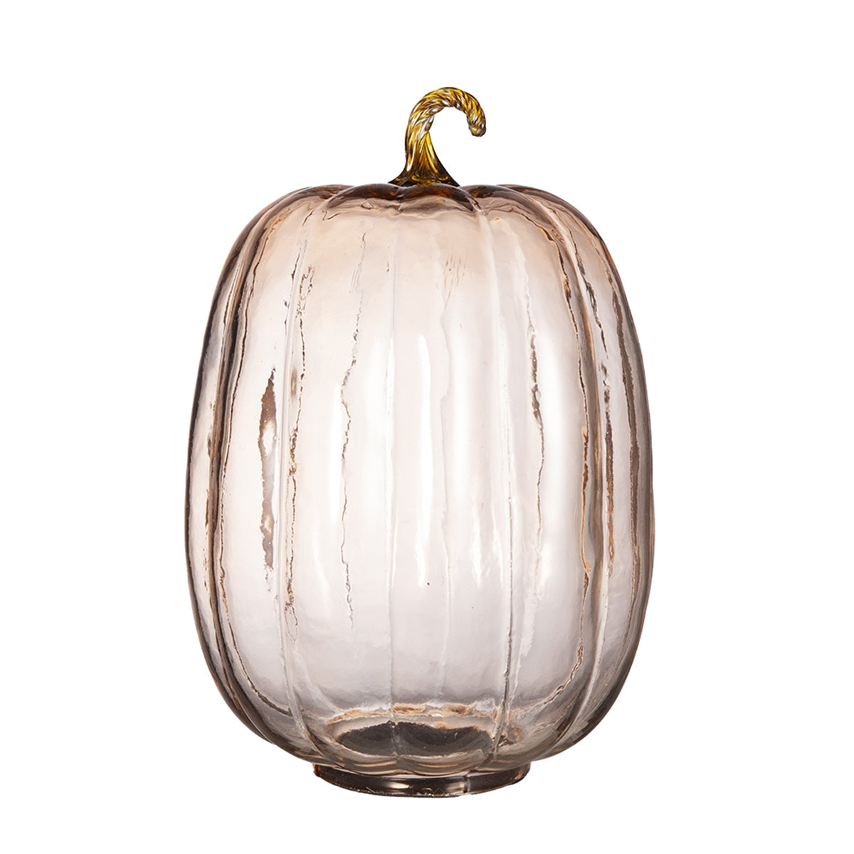 8.5x8.5x13' Orange Glass Pumpkin, Pumpkin Ornament Decor for Holiday Harvest Festival Fall Festival & Thanksgiving