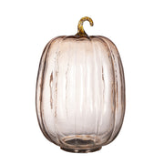 8.5x8.5x13' Orange Glass Pumpkin, Pumpkin Ornament Decor for Holiday Harvest Festival Fall Festival & Thanksgiving