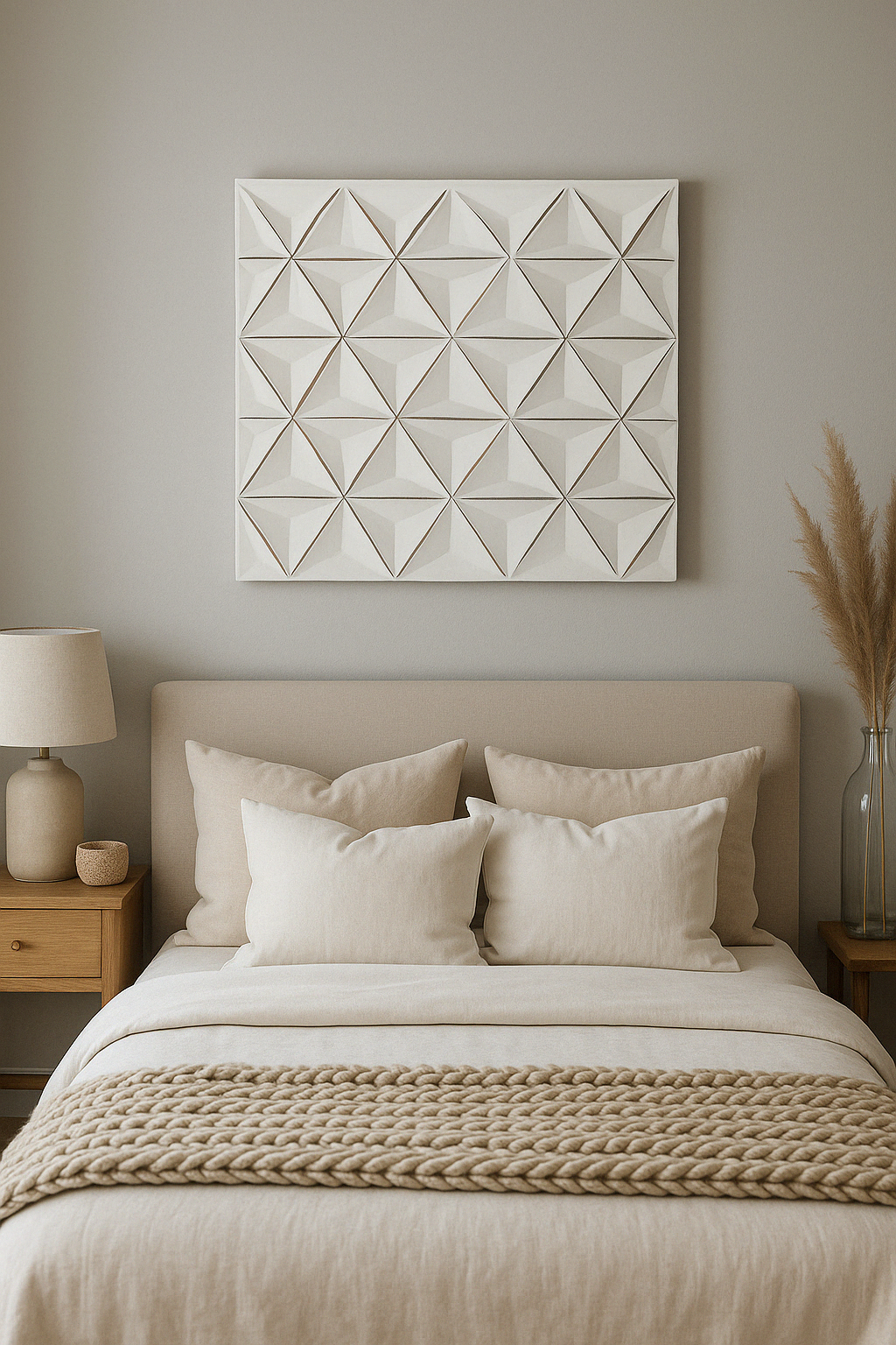 White Square Shape Handcrafted MDF Wall Decor – 16'x16' Elegant Home Accent