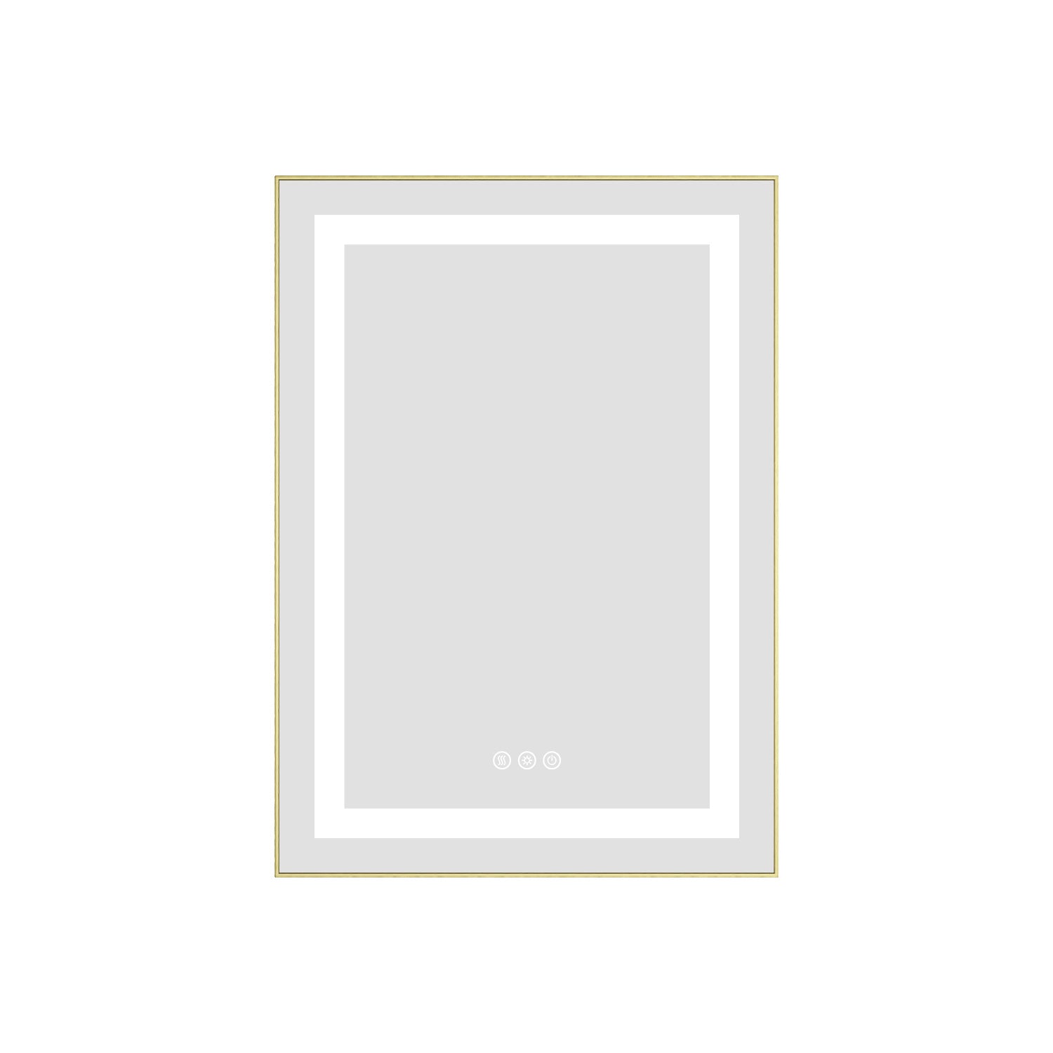 20 x 28 Inch LED Bathroom Mirror with Front and Backlight, Wall Mounted Vanity Mirror with Aluminum Frame, Anti-Fog, Memory, 3 Colors, Stepless Dimmable