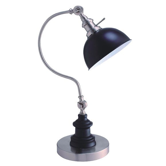 22'H SATIN NICKLE GOOD NECK TABLE LAMP