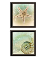 'The Sea I & Sea II' 2-Piece Vignette by Sophie 6, Ready to Hang Framed Print, Black Frame