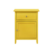 Vibrant Yellow Casual Nightstand with Drawer and Sturdy Particle Board Construction