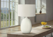 Lighting, 26'h, Table Lamp, Ivory / Cream Shade, Cream Resin, Contemporary